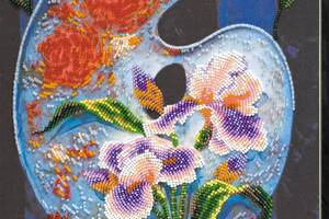 Набор для вышивки бисером на натуральном художественном холсте Абрис Арт Цветочная палитра AB-581