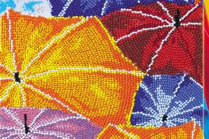 Набор для вышивки бисером на натуральном художественном холсте Абрис Арт Зонтики AB-713