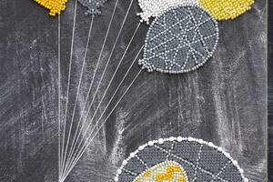 Набор для вышивки бисером на натуральном художественном холсте Абрис Арт Слоненок с шариками AB-655