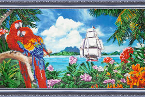 Набор для вышивки бисером на натуральном художественном холсте Абрис Арт В тропиках AB-165