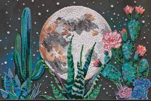 Набор для вышивки бисером на натуральном художественном холсте Абрис Арт Ночь в пустыне AB-733