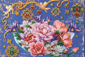 Набор для вышивки бисером на натуральном художественном холсте Абрис Арт Волшебные цветы AB-813