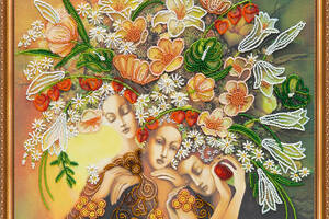 Набор для вышивки бисером на натуральном художественном холсте Абрис Арт Богини цветения AB-325