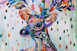 Набор для вышивки бисером на натуральном художественном холсте Абрис Арт Благородный олень AB-647