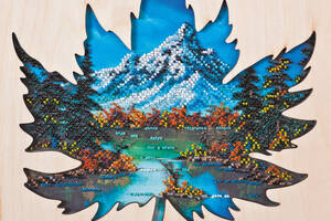 Набор для вышивки бисером на натуральном художественном холсте Абрис Арт Прохлада Банфа с деревянной рамкой AB-768