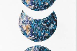 Набор для вышивки бисером на натуральном художественном холсте Абрис Арт Фазы Луны белый фон AB-772-01