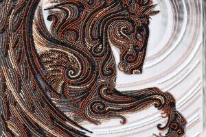 Набор для вышивки бисером на натуральном художественном холсте Абрис Арт Черный Пегас AB-809