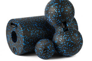 Набор для йоги PowerPlay EPP Foam Roller Set роллер 2 массажных мяча Черно-синий PP_4008