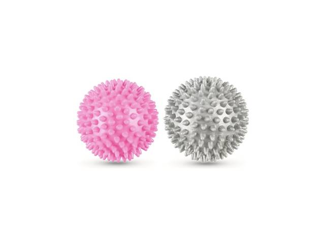 Набор массажных мячей Gymtek 70 мм 2 шт твердый/мягкий серо-розовый