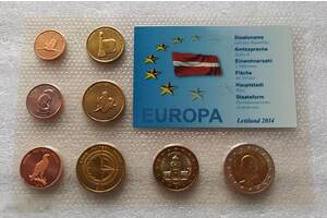 Набір монет Латвії Європроба UNC