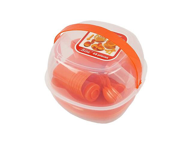 Набор пластиковой посуды Supretto для пикника 48 предметов Красный (5092-1)