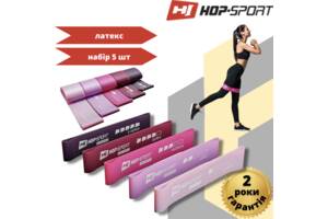 Набір гумок для фітнесу 5 шт (2-18 кг) Hop-Sport 600x50mm HS-L650RLP рожевий