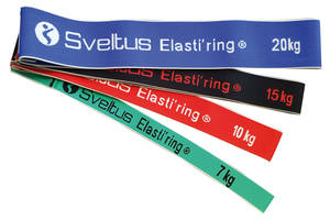 Набор резинок для фитнеса тканевых в коробке Sveltus Elasti'ring 7/10/15/20 кг 4 шт Разноцветный (SLTS-0149)