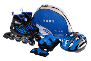 Набор роликовые коньки Banwei BW-188 S Черно-синий (60508476)