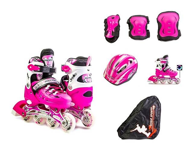 Набор роликовые коньки Scale Sport 29-33 Pink