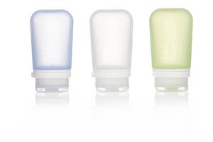 Набор силиконовых бутылочек Humangear GoToob+ 3-Pack Medium Clear/Green/Blue (1054-022.0038)