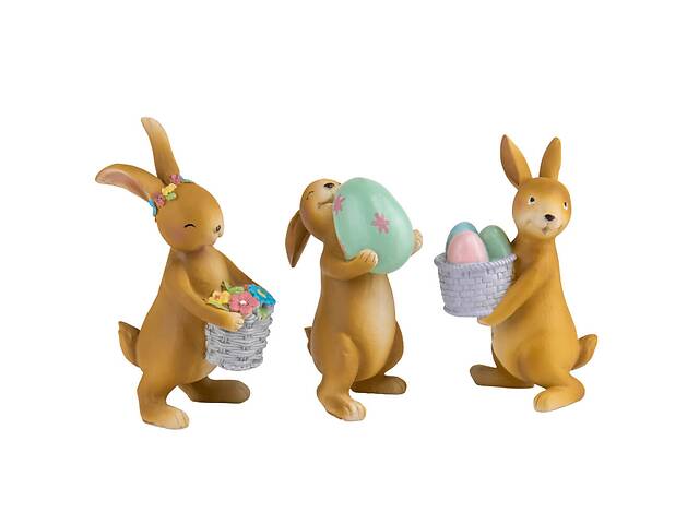 Набор трех декоративных статуэток Easter Bunnies 15х8х6 см Lefard AL219026