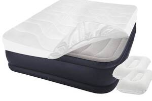 Надувная кровать Двухспальная Intex 64136-3 (67738), 152 х 203 х 42, встроенный электронасос, подушки, наматрасник (h...