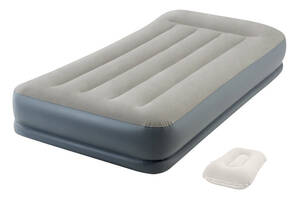 Надувная кровать Intex 64116-2 99 х 191 х 30 см подушка Односпальная Серый