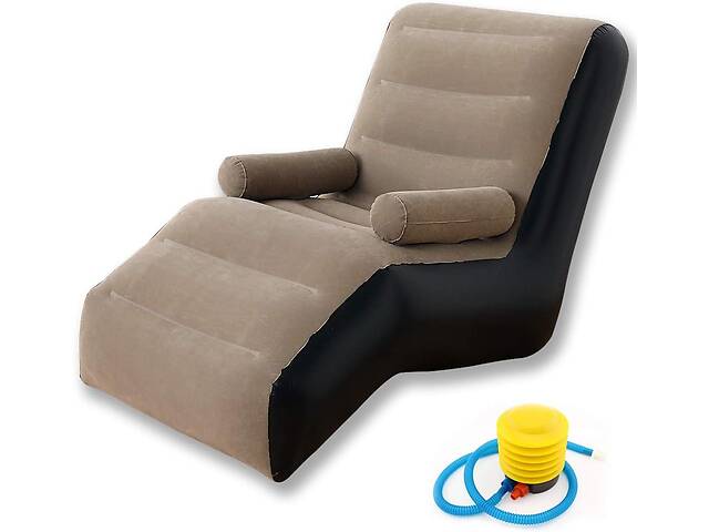 Надувное кресло RIAS S-образное 80х140х85см Black-Grey