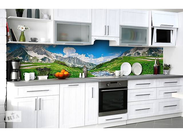Наклейка на скинали Zatarga на кухню «Альпийские луга» 600х2500 мм виниловая 3Д наклейка кухонный фартук самоклеящаяся