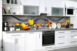 Наклейка на скинали Zatarga на кухню «Апельсиновый фреш» 600х3000 мм виниловая 3Д наклейка кухонный фартук самоклеящаяся