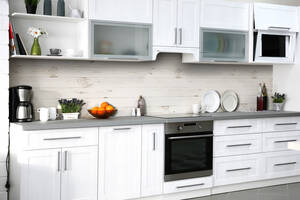 Наклейка на скинали Zatarga на кухню «Белая доска» 650х2500 мм виниловая 3Д наклейка кухонный фартук самоклеящаяся