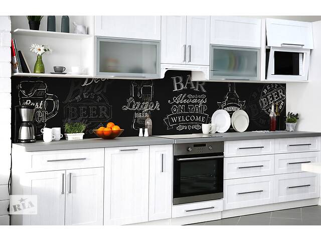 Наклейка на скинали Zatarga на кухню «Белым мелом» 650х2500 мм виниловая 3Д наклейка кухонный фартук самоклеящаяся
