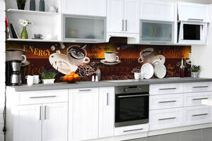 Наклейка на скинали Zatarga на кухню «Энергичное утро» 600х2500 мм виниловая 3Д наклейка кухонный фартук самоклеящаяся