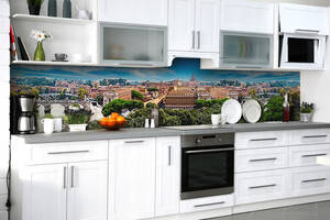 Наклейка на скинали Zatarga на кухню «Флорентийский пейзаж» 600х2500 мм виниловая 3Д наклейка кухонный фартук