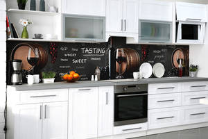 Наклейка на скинали Zatarga на кухню «Главный сомелье» 650х2500 мм виниловая 3Д наклейка кухонный фартук самоклеящаяся