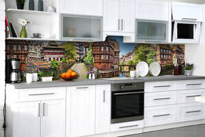 Наклейка на скинали Zatarga на кухню «Голландский уют» 600х2500 мм виниловая 3Д наклейка кухонный фартук самоклеящаяся