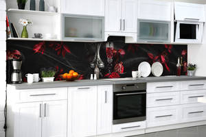 Наклейка на скинали Zatarga на кухню «Гранатовое вино» 650х2500 мм виниловая 3Д наклейка кухонный фартук самоклеящаяся