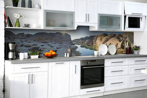 Наклейка на скинали Zatarga на кухню «Каменные холмы» 600х2500 мм виниловая 3Д наклейка кухонный фартук самоклеящаяся