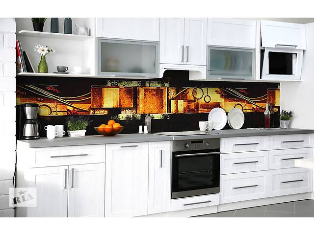Наклейка на скинали Zatarga на кухню «Коррозия металла» 650х2500 мм виниловая 3Д наклейка кухонный фартук самоклеящаяся
