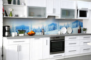 Наклейка на скинали Zatarga на кухню «Ледяное царство» 600х2500 мм виниловая 3Д наклейка кухонный фартук самоклеящаяся