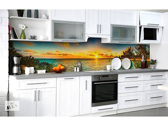 Наклейка на скинали Zatarga на кухню «Летняя заря» 600х2500 мм виниловая 3Д наклейка кухонный фартук самоклеящаяся