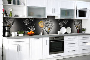Наклейка на скинали Zatarga на кухню «Мартини со льдом» 600х2500 мм виниловая 3Д наклейка кухонный фартук самоклеящаяся