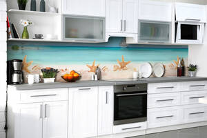 Наклейка на скинали Zatarga на кухню «Морские звёзды» 600х2500 мм виниловая 3Д наклейка кухонный фартук самоклеящаяся
