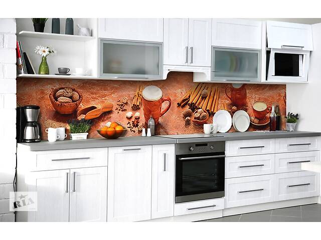 Наклейка на скіналі Zatarga на кухню «Мускат і кориця» 600х2500 мм вінілова 3Д наклейка кухонний фартух самоклеюча