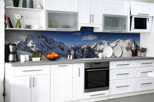 Наклейка на скинали Zatarga на кухню «На вершине снежных холмов» 600х2500 мм виниловая 3Д наклейка кухонный фартук