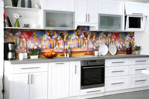 Наклейка на скинали Zatarga на кухню «Новогодний мартини» 600х2500 мм виниловая 3Д наклейка кухонный фартук самоклеящ...
