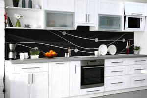 Наклейка на скинали Zatarga на кухню «Нити бриллиантов» 650х2500 мм виниловая 3Д наклейка кухонный фартук самоклеящаяся