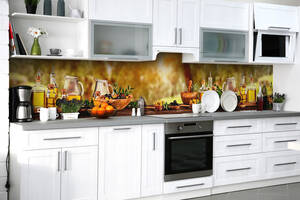 Наклейка на скинали Zatarga на кухню «Оливковое богатство» 650х2500 мм виниловая 3Д наклейка кухонный фартук самоклея...