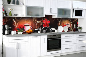 Наклейка на скинали Zatarga на кухню «Парижская страсть» 600х2500 мм виниловая 3Д наклейка кухонный фартук самоклеящаяся