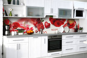 Наклейка на скіналі Zatarga на кухню «Подарунок пристрасті» 600х2500 мм вінілова 3Д наклейка кухонний фартух самоклеюча