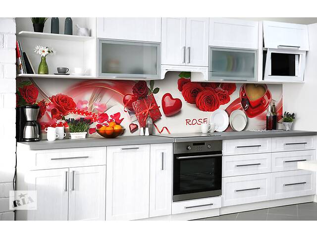 Наклейка на скіналі Zatarga на кухню «Подарунок пристрасті» 600х2500 мм вінілова 3Д наклейка кухонний фартух самоклеюча