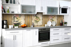 Наклейка на скинали Zatarga на кухню «Поющая в цветах» 600х3000 мм виниловая 3Д наклейка кухонный фартук самоклеящаяся