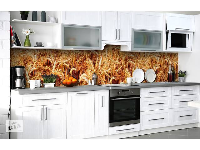 Наклейка на скинали Zatarga на кухню «Пшеничное поле» 600х3000 мм виниловая 3Д наклейка кухонный фартук самоклеящаяся