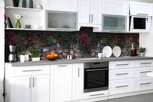 Наклейка на скинали Zatarga на кухню «Пурпурные стены» 600х2500 мм виниловая 3Д наклейка кухонный фартук самоклеящаяся